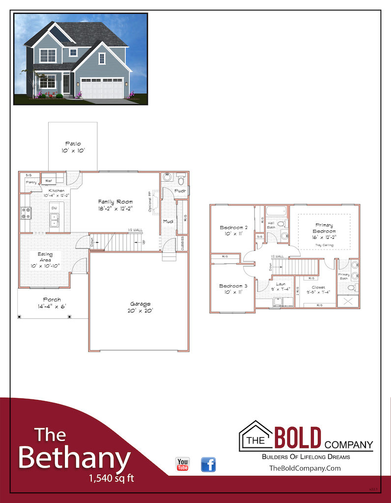 Home Builders Northern Kentucky Floor Plan Flyer Bethany Version 1 The Bold Company